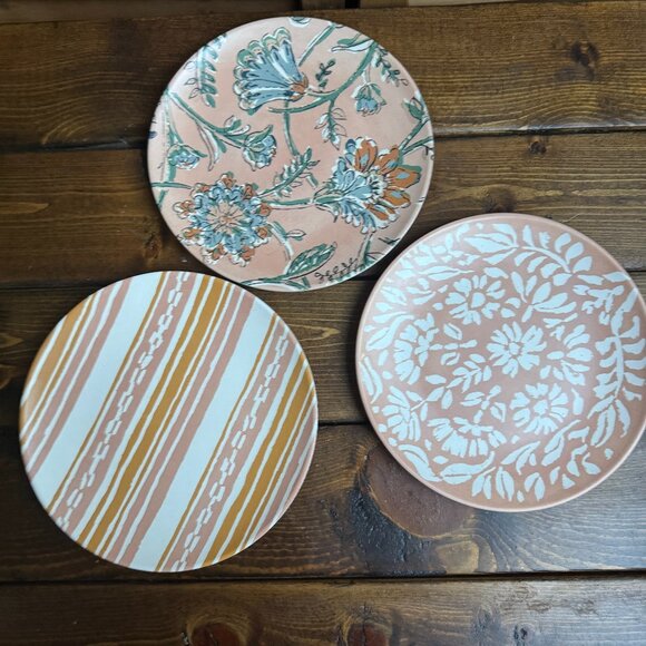 Threshold Bamboo Melamine Salad Plates – Set of 3 Assorted Designs - Picture 1 of 3